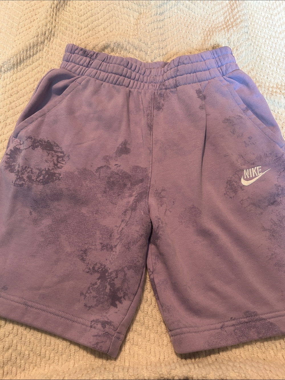 Nike Kids Lavender Tie-Dye Fleece Shorts